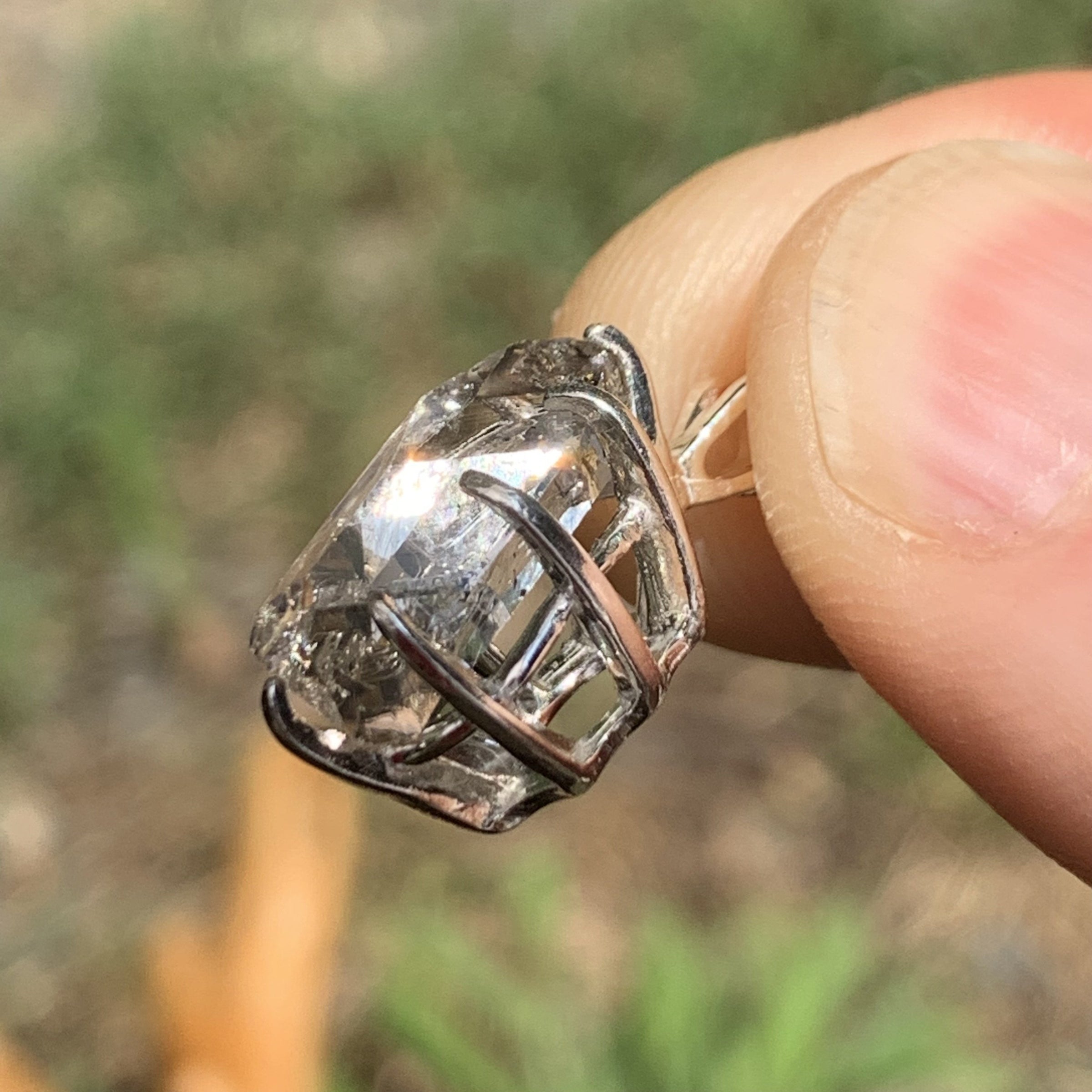 Herkimer Diamond Pendant Sterling Silver