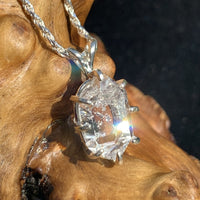 Herkimer Diamond Pendant Sterling Silver-Moldavite Life