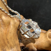 Herkimer Diamond Pendant Sterling Silver-Moldavite Life