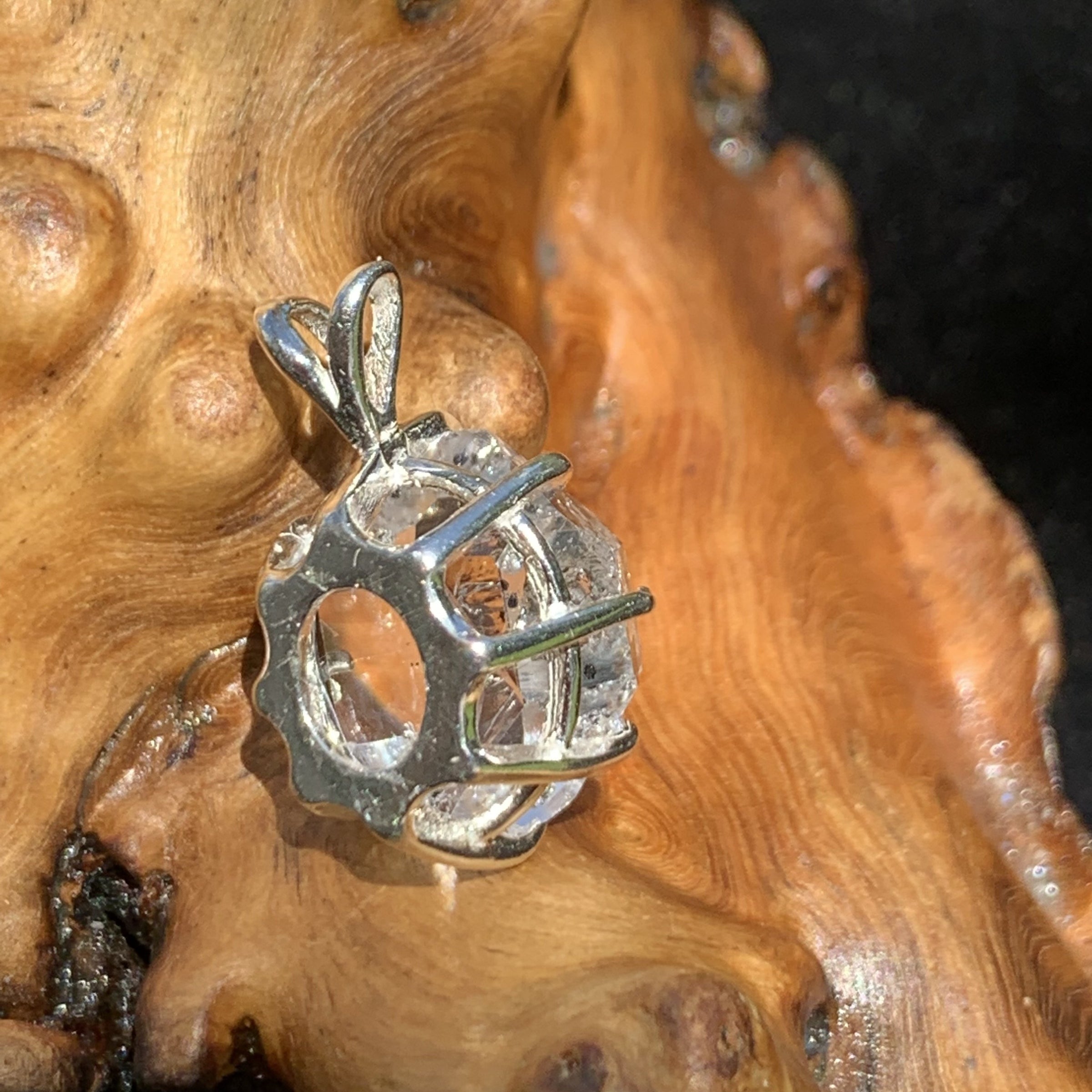 Herkimer Diamond Pendant Sterling Silver-Moldavite Life