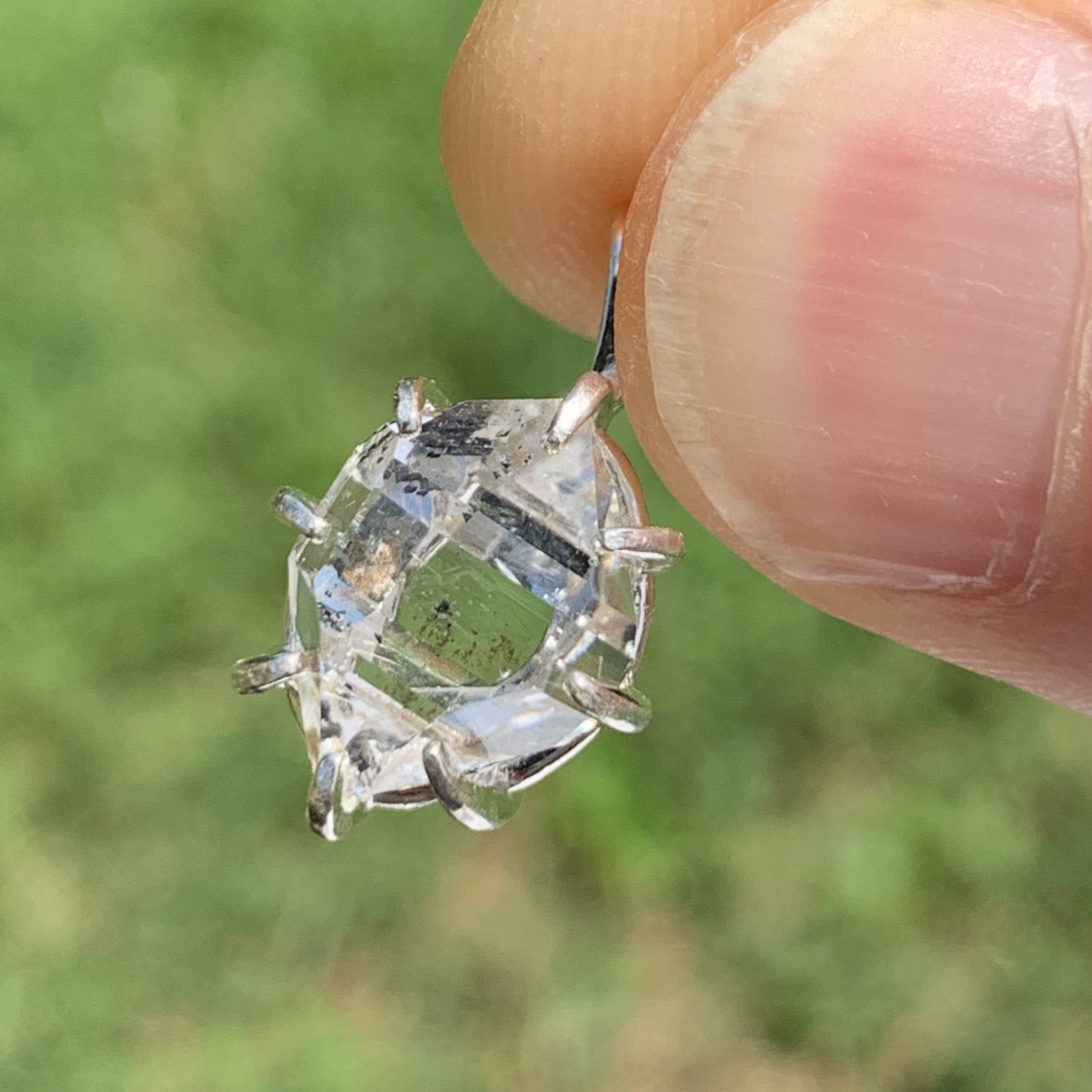 Herkimer Diamond Pendant Sterling Silver