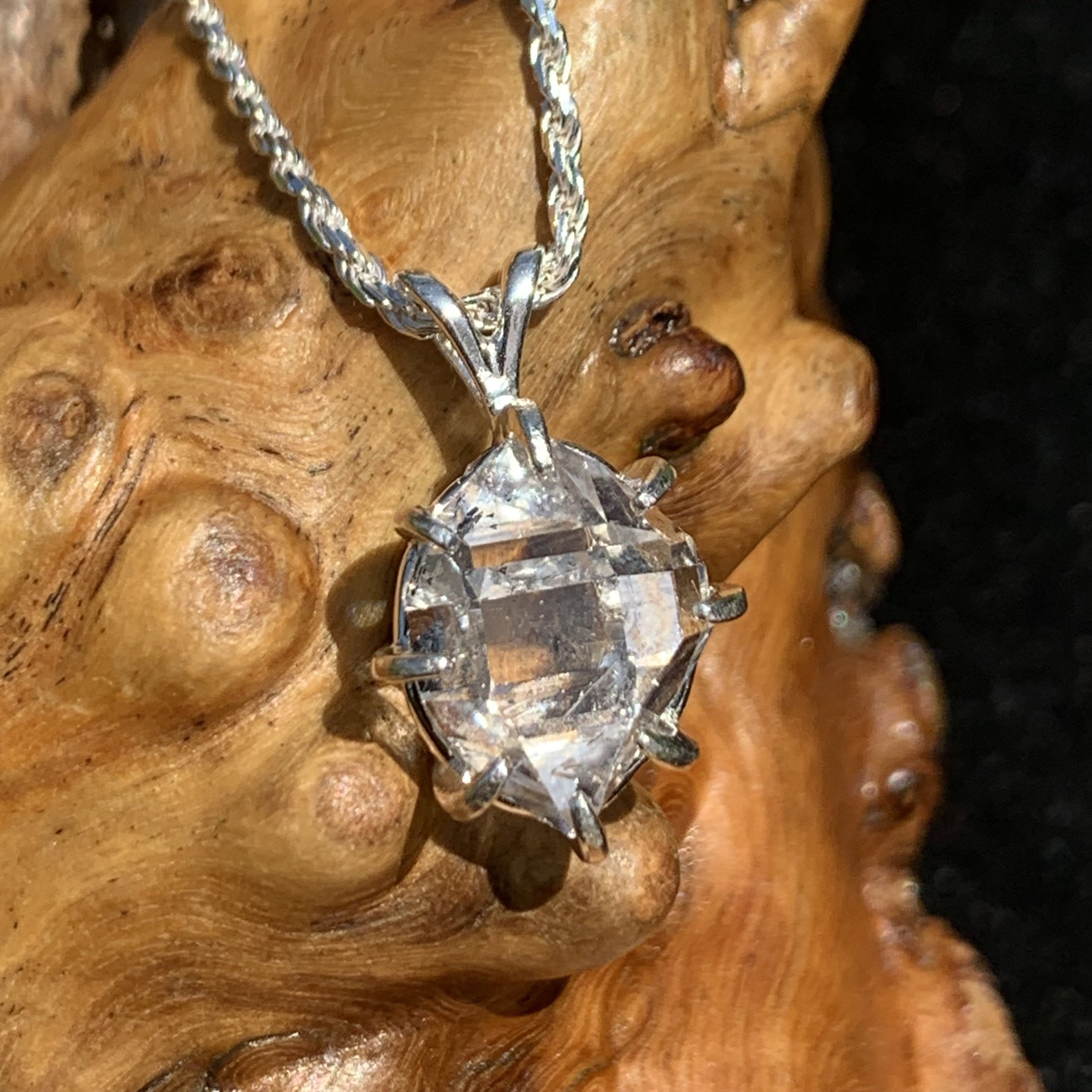 Herkimer Diamond Pendant Sterling Silver