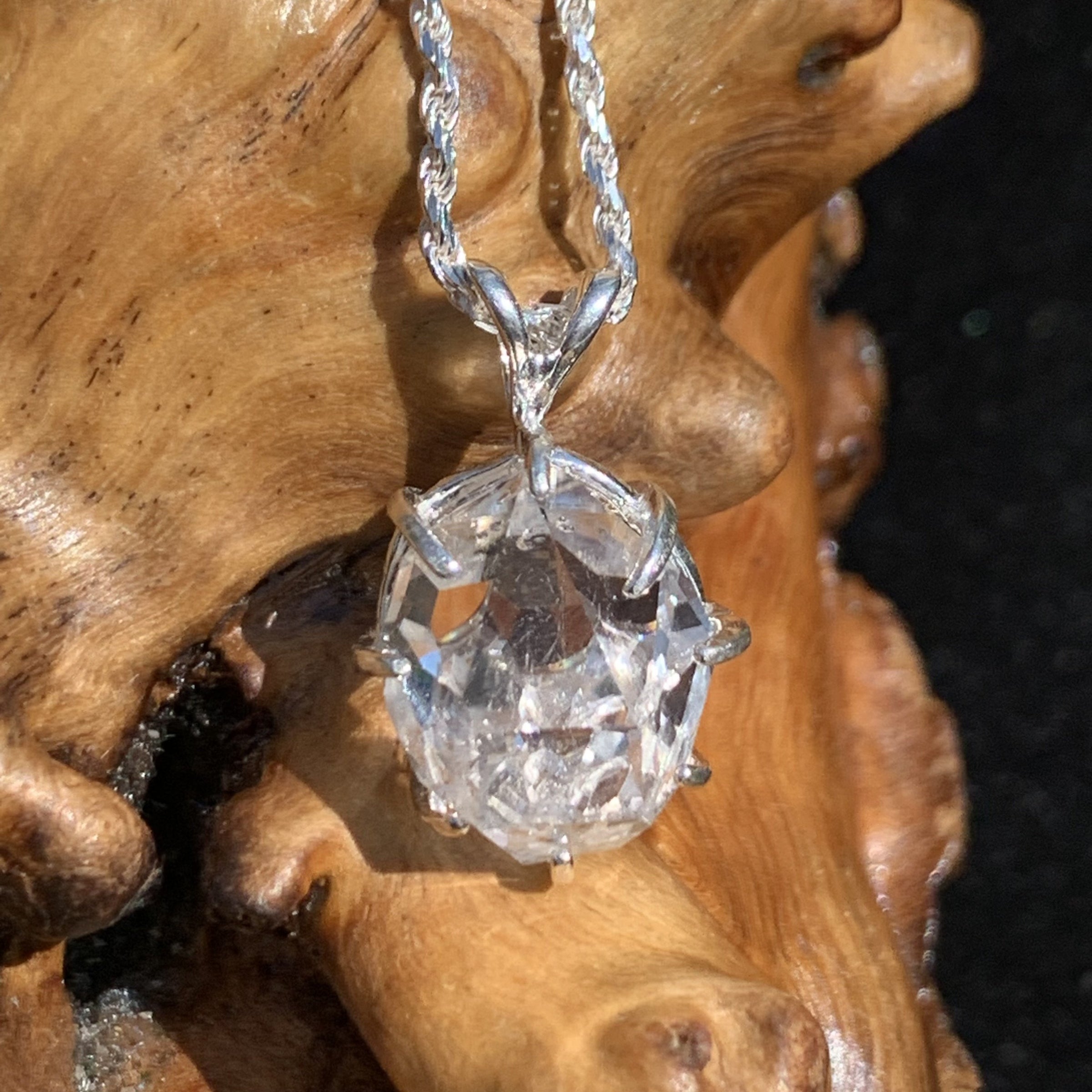 Herkimer Diamond Pendant Sterling Silver