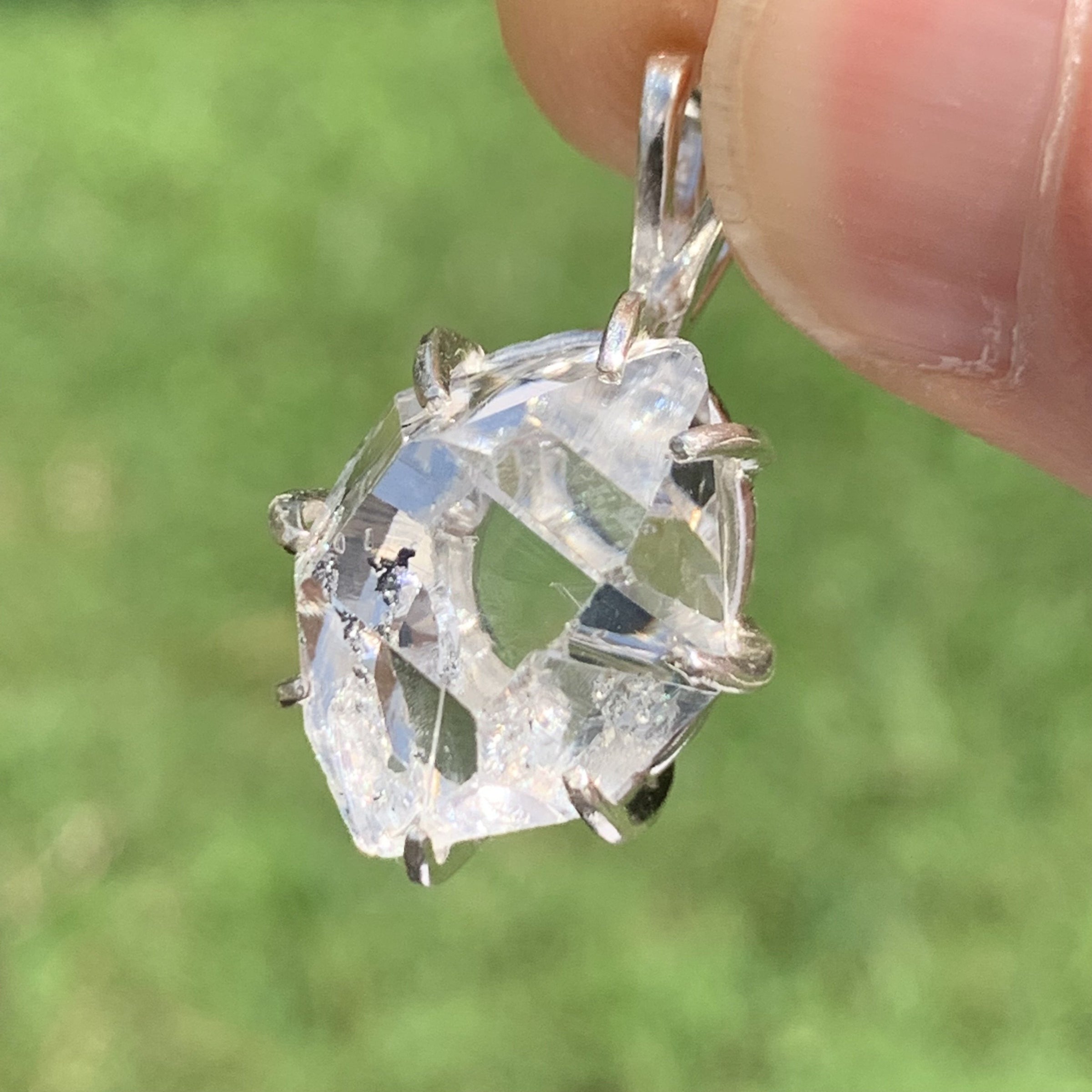 Herkimer Diamond Pendant Sterling Silver