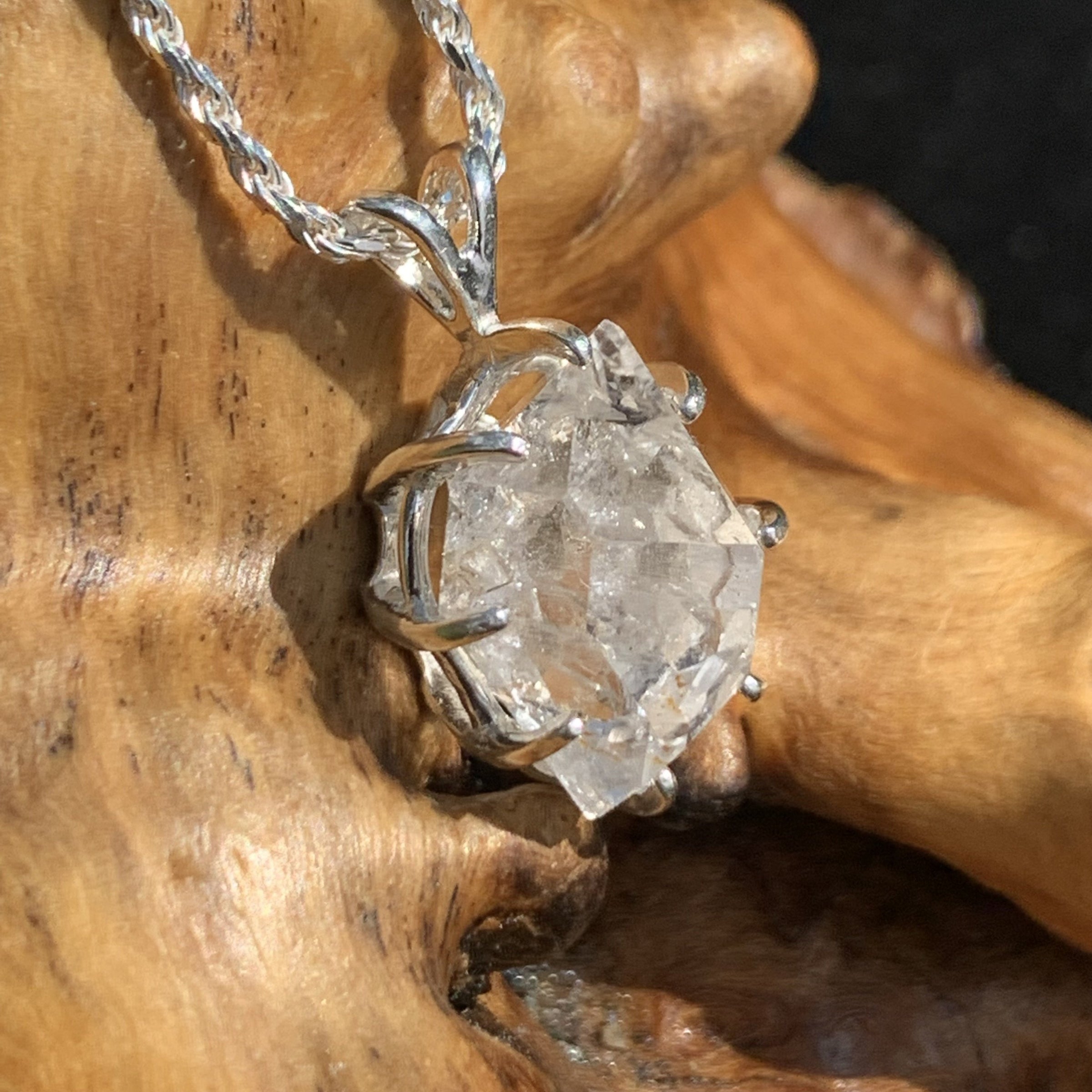 Herkimer Diamond Pendant Sterling Silver