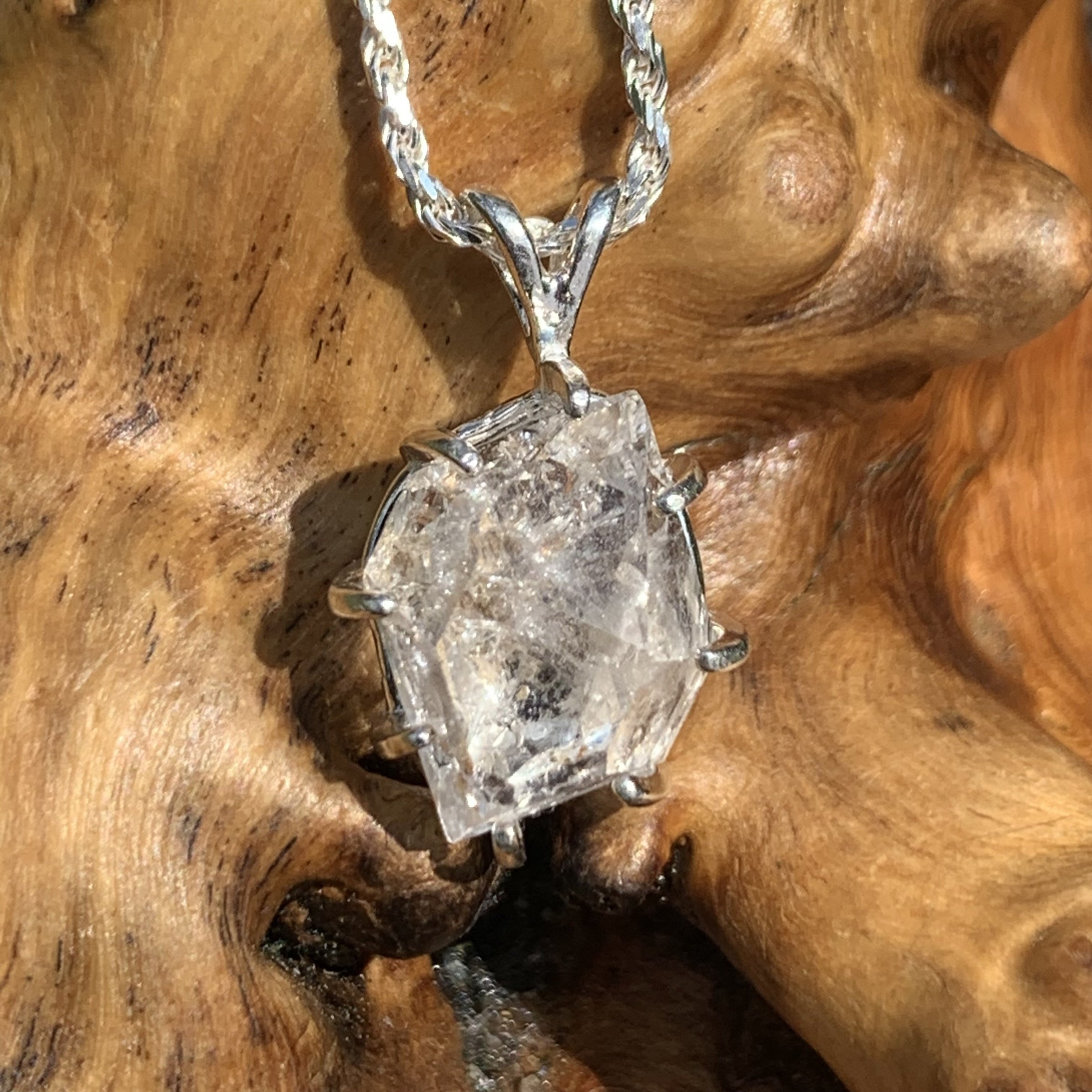 Herkimer Diamond Pendant Sterling Silver