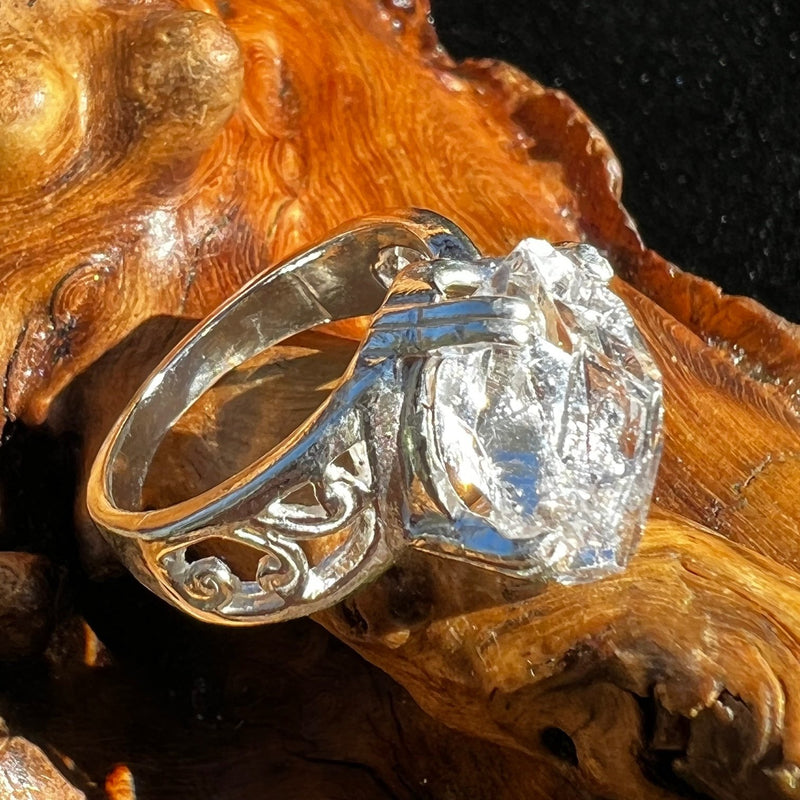 Herkimer Diamond Ring Silver Natural-Moldavite Life