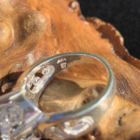 Herkimer Diamond Ring Silver Natural-Moldavite Life