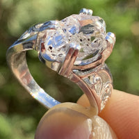 Herkimer Diamond Ring Silver Natural-Moldavite Life