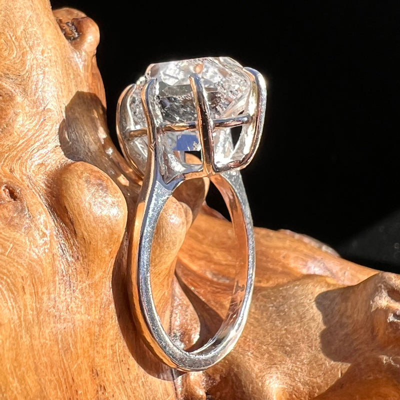 Herkimer Diamond Ring Sterling Silver Size 4.5 #3998-Moldavite Life