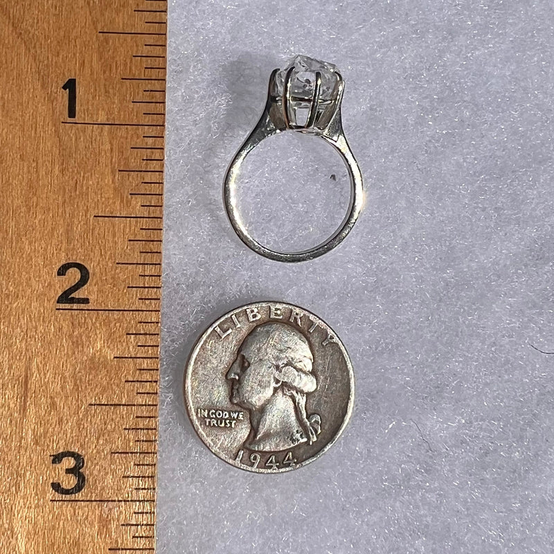Herkimer Diamond Ring Sterling Silver Size 6.5 #3982-Moldavite Life