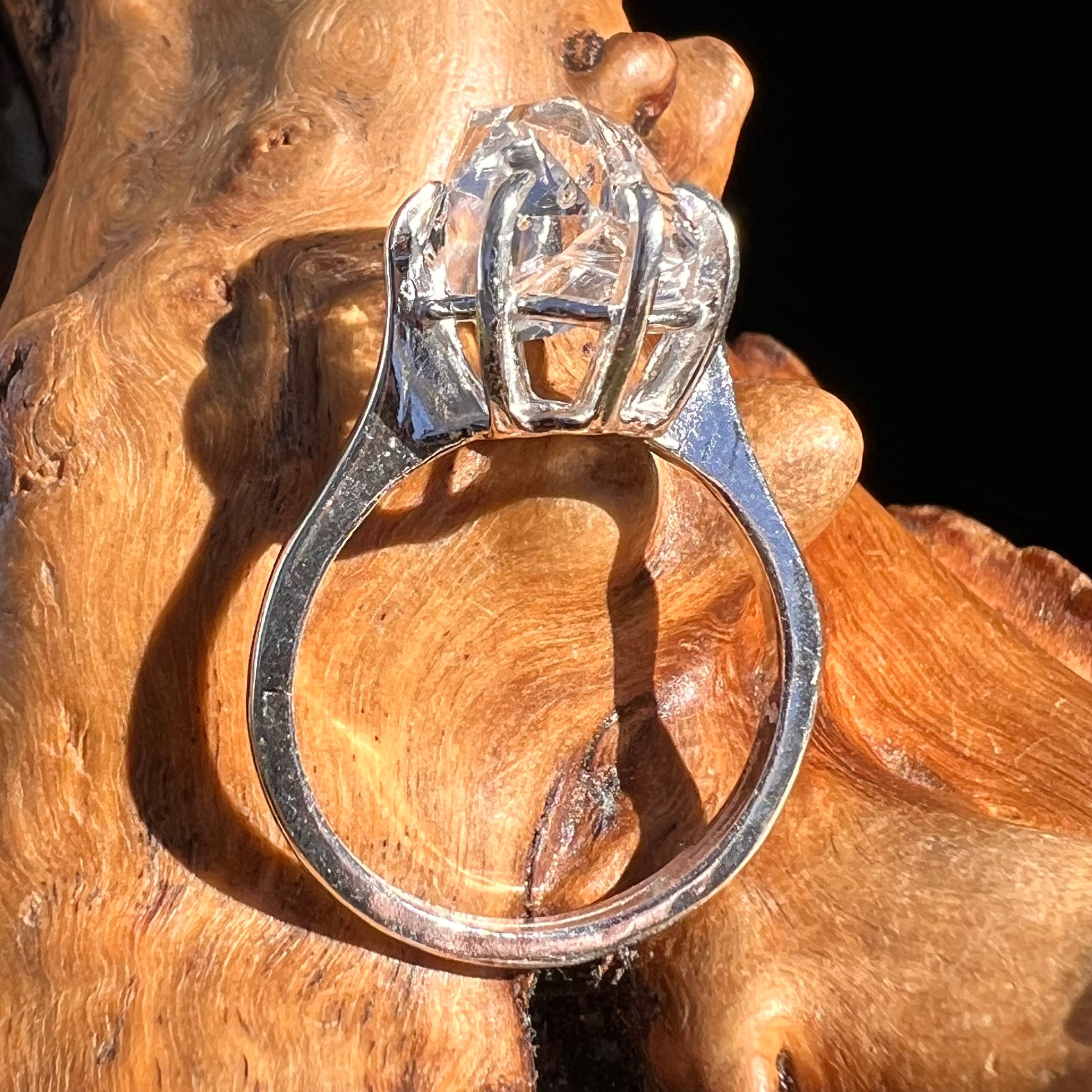 Herkimer Diamond Ring Sterling Silver Size 7 #3983-Moldavite Life