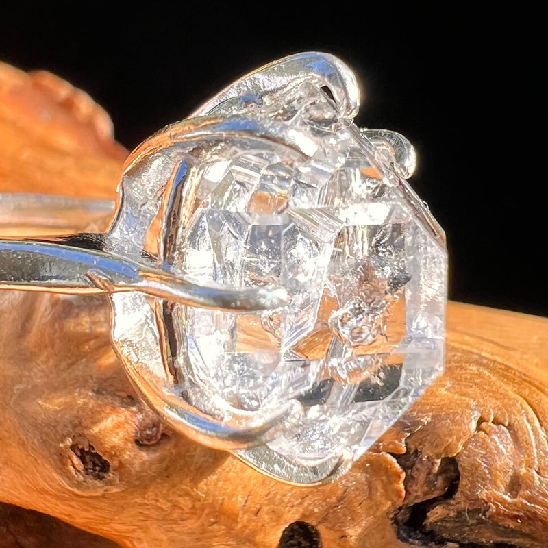 Herkimer Diamond Ring Sterling Silver Size 7 #3987-Moldavite Life
