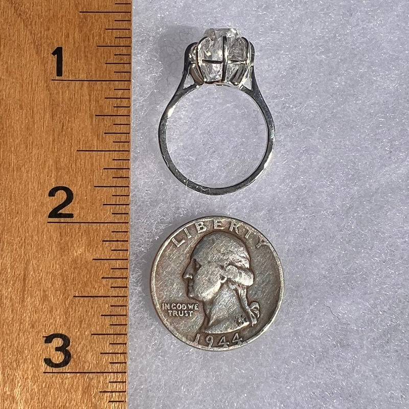 Herkimer Diamond Ring Sterling Silver Size 8.25 #3988-Moldavite Life