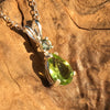 Moldavite Peridote Crystal Silver Pendant Necklace-Moldavite Life