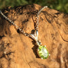 Moldavite Peridote Crystal Silver Pendant Necklace-Moldavite Life