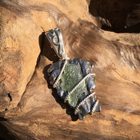 Moldavite Meteorite Pendant Campo Del Cielo Sterling Silver-Moldavite Life