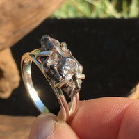Sterling Silver Mens Meteorite Ring Campo Del Cielo-Moldavite Life