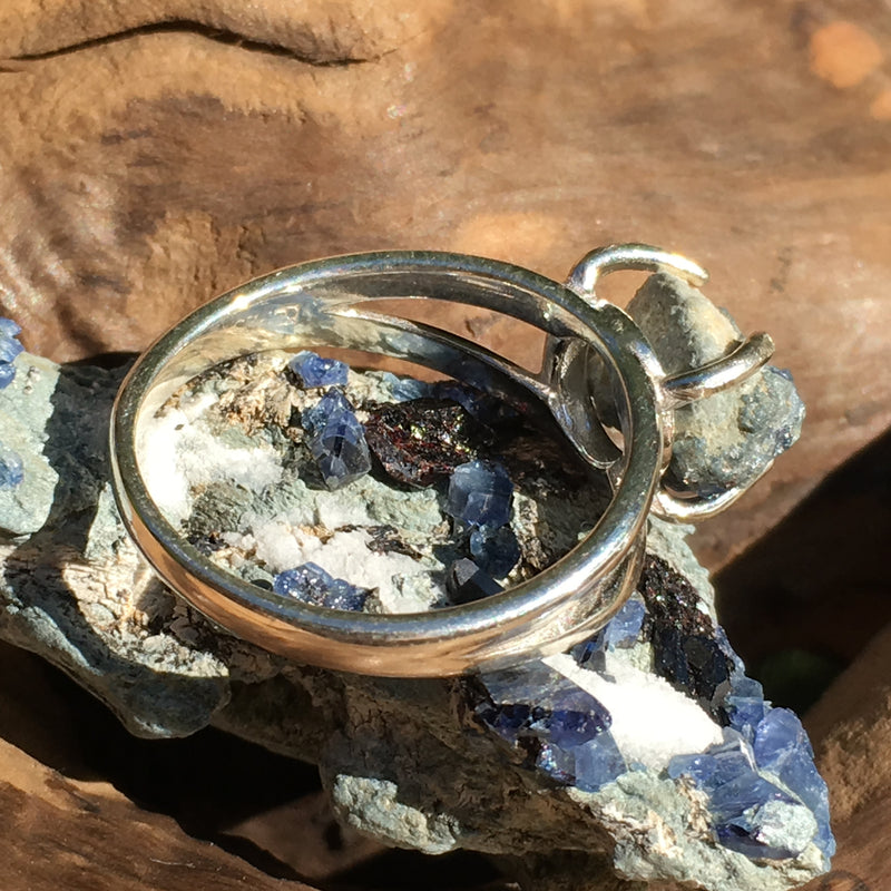 Rare Benitoite Sterling Silver Ring Mens Size 9-Moldavite Life