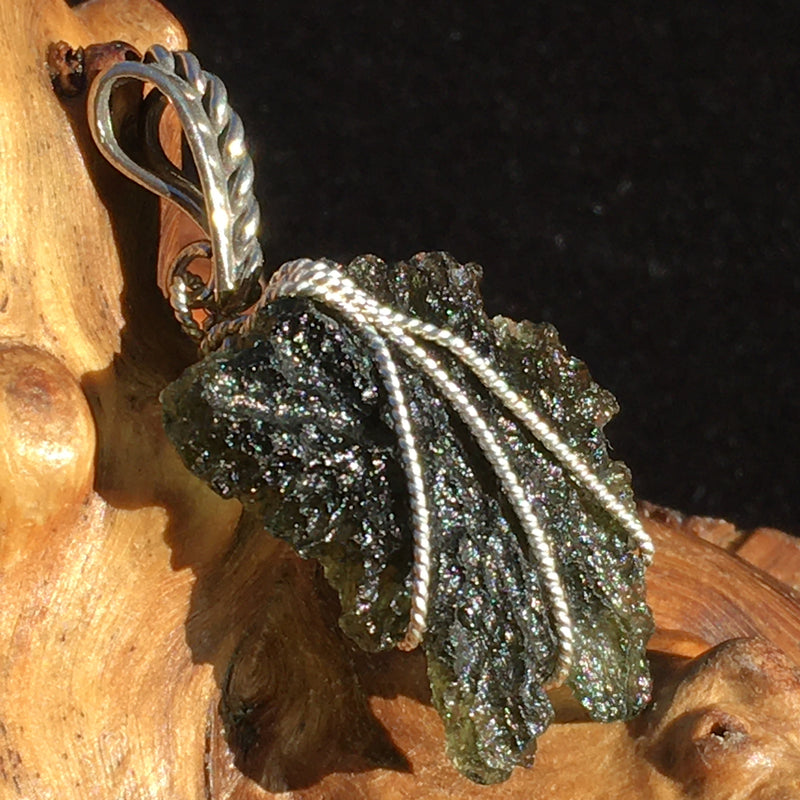 Moldavite Silver Wire Wrapped Pendant-Moldavite Life