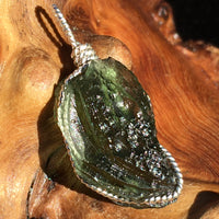 Moldavite Silver Wire Wrapped Pendant-Moldavite Life