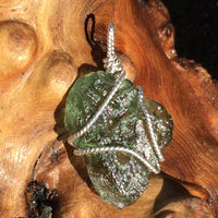 Moldavite Silver Wire Wrapped Pendant-Moldavite Life