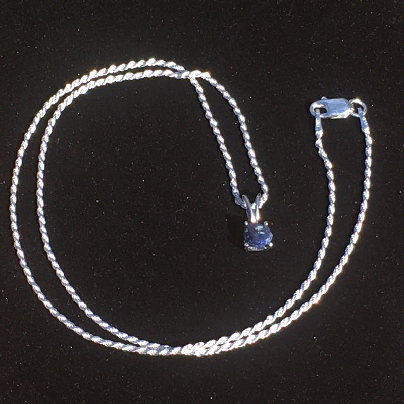 Mens Rare Blue Benitoite Crystal Pendant Silver-Moldavite Life