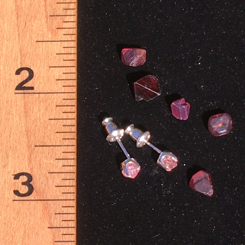 Pink Spinel Crystal Stud Earrings Sterling Silver-Moldavite Life