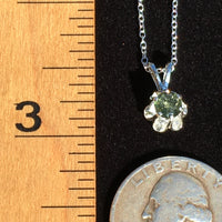 Moldavite & Herkimer Diamond Necklace Sterling Silver