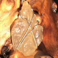 Libyan Desert Glass Gold Wire Wrapped Pendant-Moldavite Life