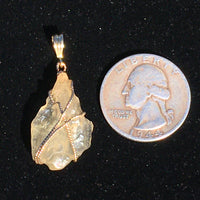 Libyan Desert Glass Gold Wire Wrapped Pendant-Moldavite Life