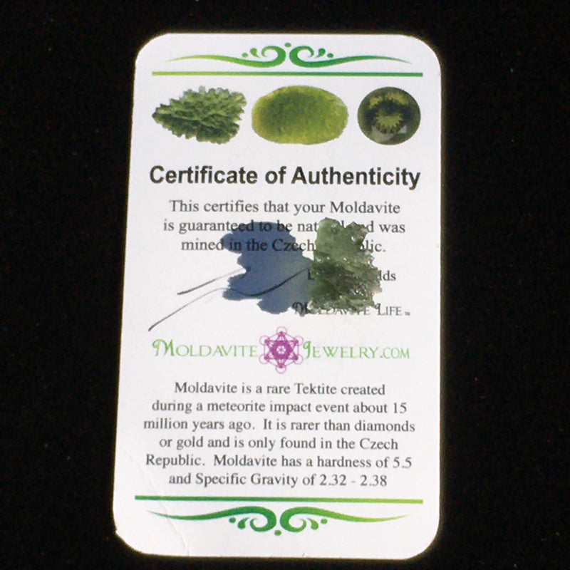 Besednice Moldavite Genuine Certified 1.1 grams BM75-Moldavite Life