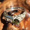 Mens Faceted Moldavite Ring Sterling Silver-Moldavite Life
