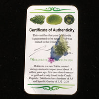 Besednice Moldavite Genuine Certified 0.6 grams BM102-Moldavite Life