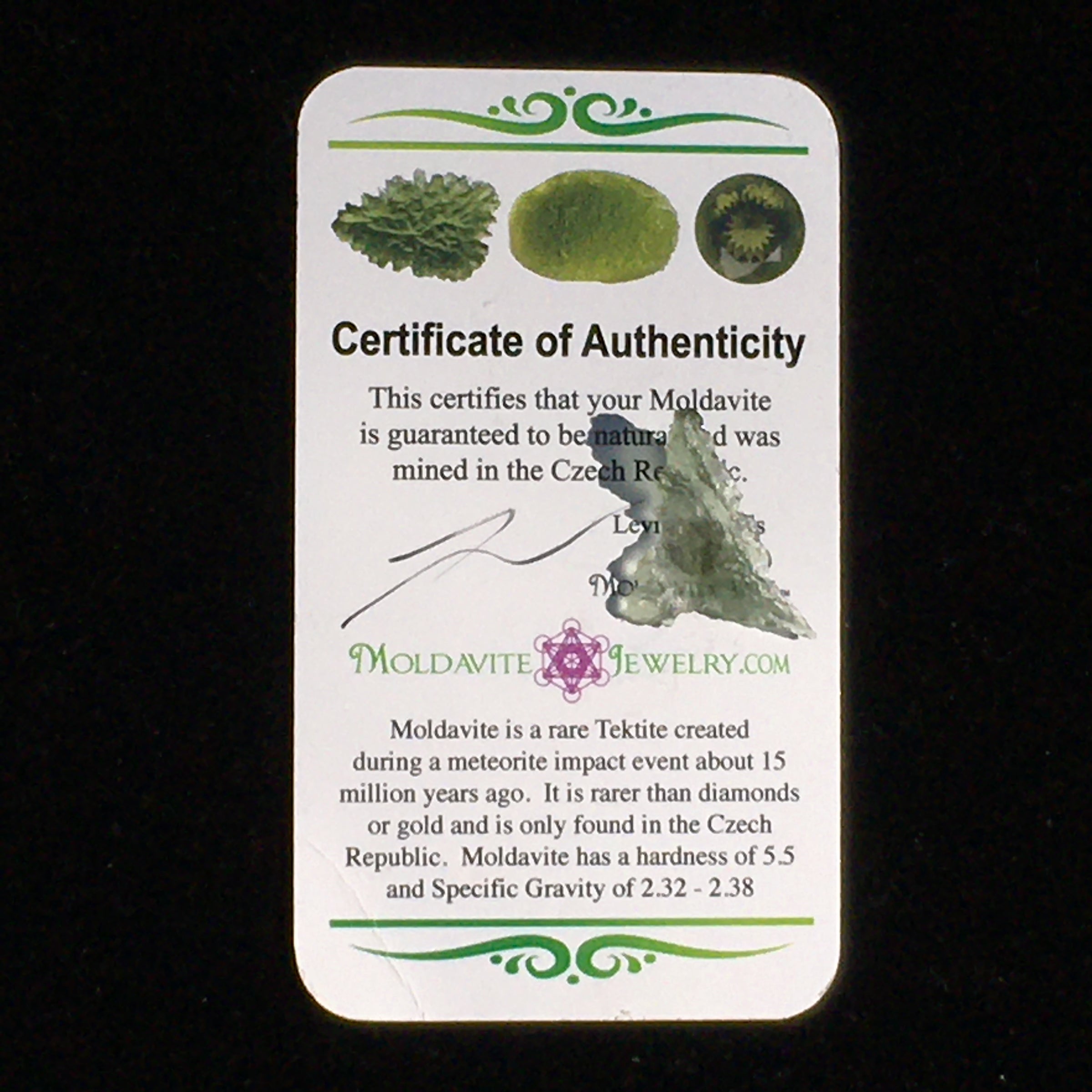 Small Besednice Moldavite Genuine Certified 0.6 grams