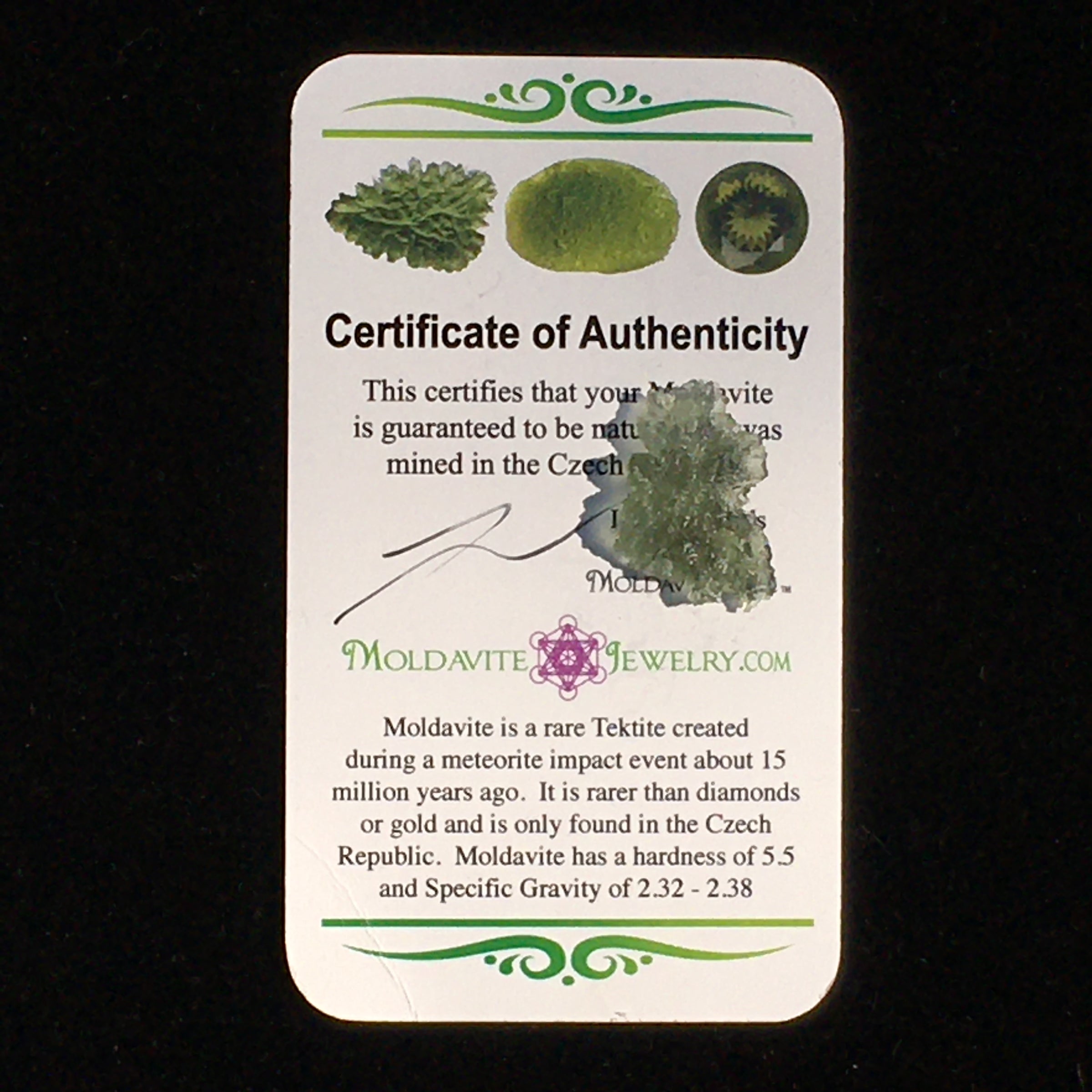 Small Besednice Moldavite Genuine Certified 0.8 grams