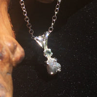 Moldavite Alexandrite Crystal Pendant Silver Sterling-Moldavite Life
