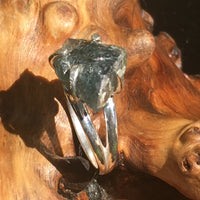 Blue Tourmaline Ring Sterling Silver Natural Crystal-Moldavite Life