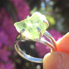 Natural Peridot Crystal Ring Silver-Moldavite Life