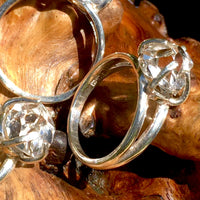 Silver Herkimer Diamond Ring Natural-Moldavite Life
