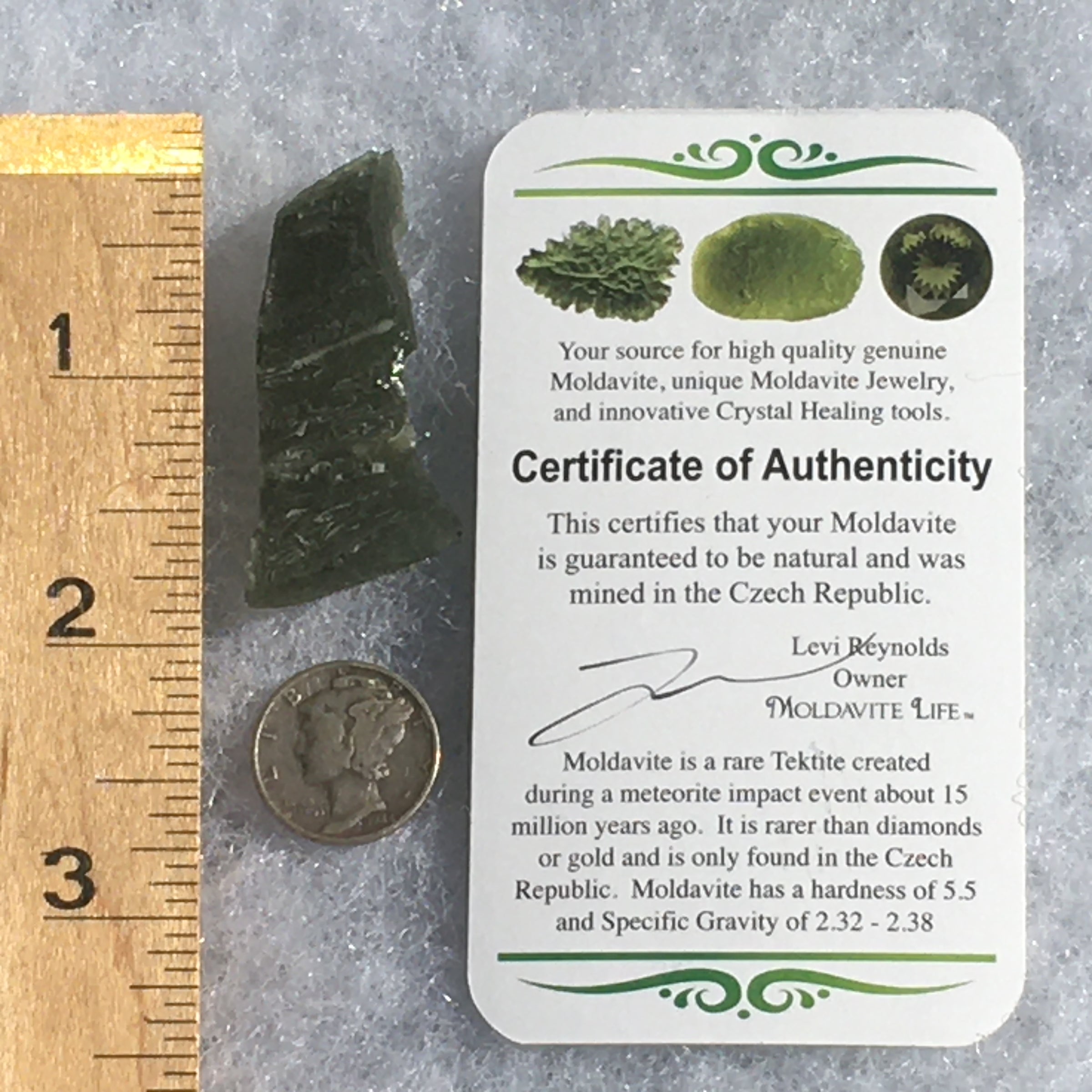 RARE Snowflake Moldavite Genuine 7.6 Grams Moravian-Moldavite Life