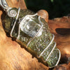 Moldavite Herkimer Diamond Crystal Silver Wire Pendant-Moldavite Life