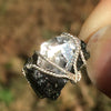 Moldavite Herkimer Diamond Crystal Silver Wire Pendant-Moldavite Life