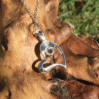 Moldavite Heart Pendant Necklace Sterling Silver Certified-Moldavite Life