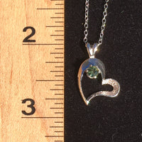 Moldavite Heart Pendant Necklace Sterling Silver Certified-Moldavite Life