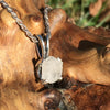 Large Natural Terminated Phenacite Silver Pendant-Moldavite Life