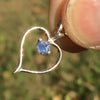Women's Blue Benitoite Crystal Heart Pendant Silver-Moldavite Life