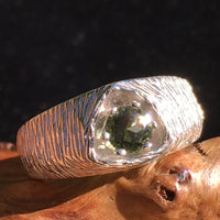 Men's Moldavite Ring Sterling Silver Philosopher-Moldavite Life
