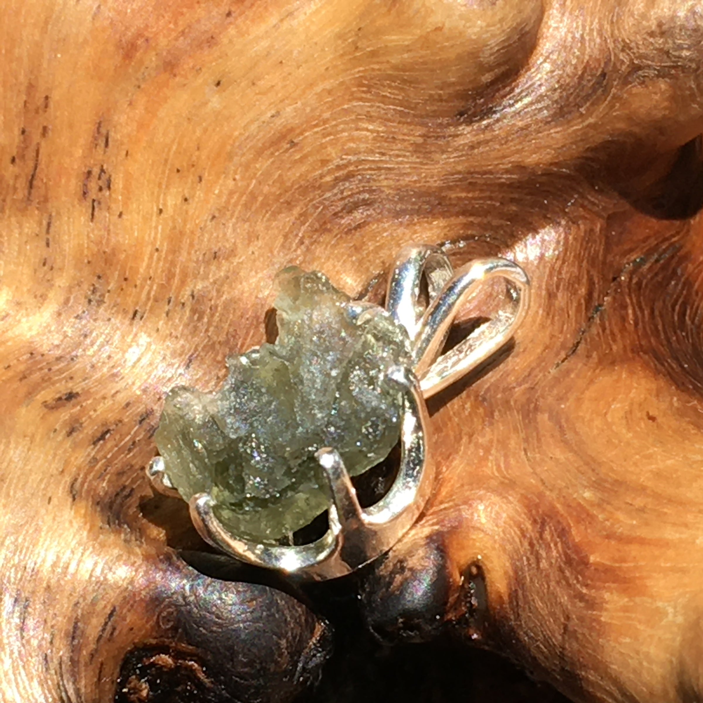 Silver Moldavite Pendant Natural Genuine-Moldavite Life