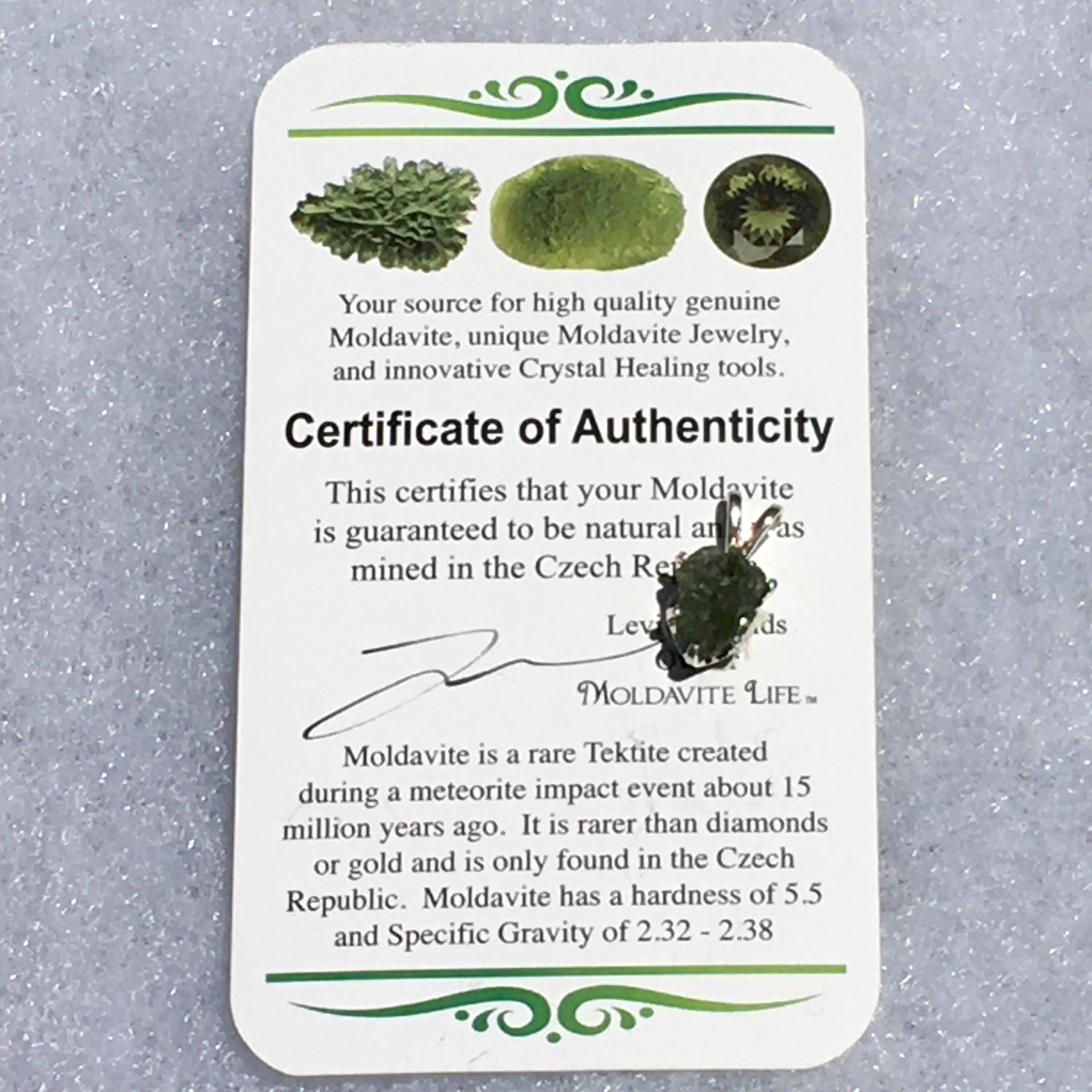 Silver Moldavite Pendant Natural Genuine-Moldavite Life